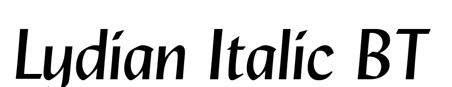 Lydian Italic BT Yazı tipi ücretsiz indir